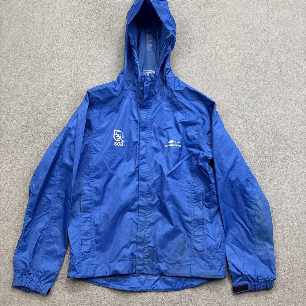 Grunden Full Zip Jacket Mens Small Blue Long Sleeve Weather Watch Waterproof